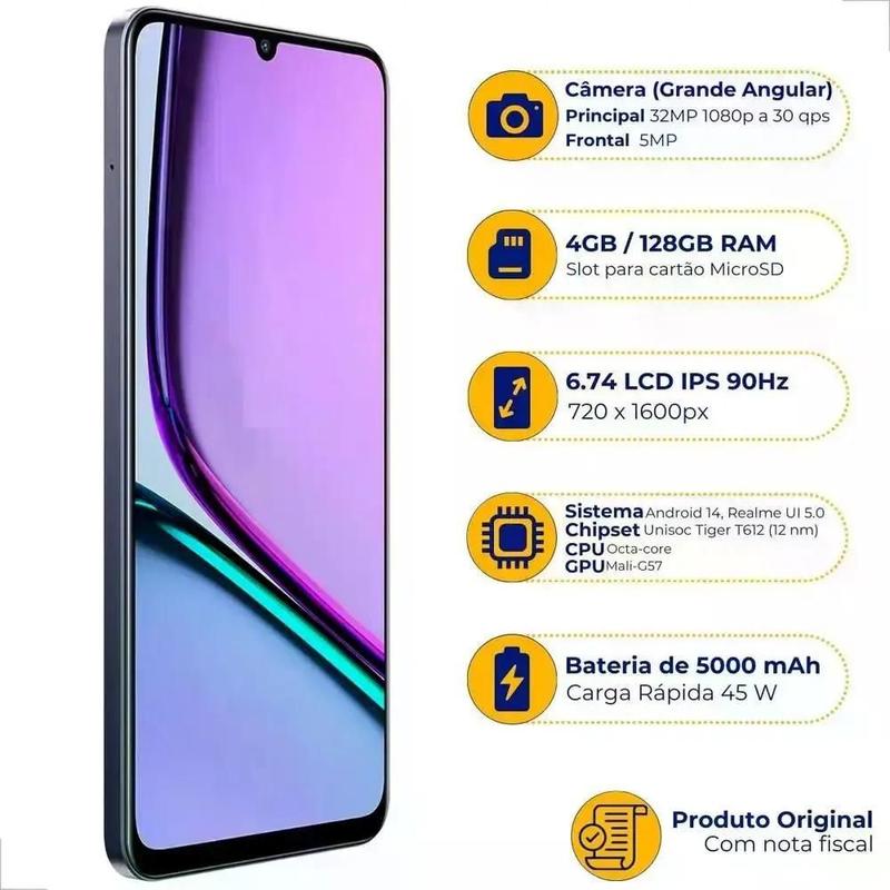 Celular Realme Note 60 Dual Sim 128GB 4GB Ram Preto - Realme Note